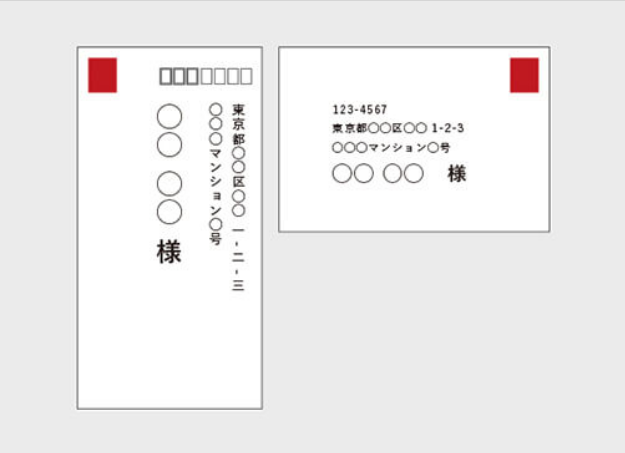 切手の貼る位置